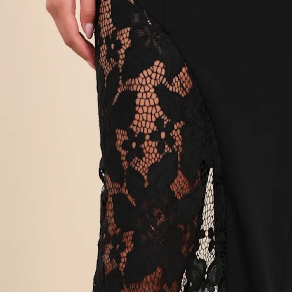 Lulu's Black Strapless Lace Dress - Picture 3 of 3